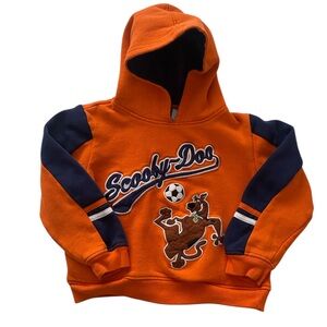 Vintage Kids Cartoon Network Orange and Navy Scooby-Doo Soccer Hoodie
